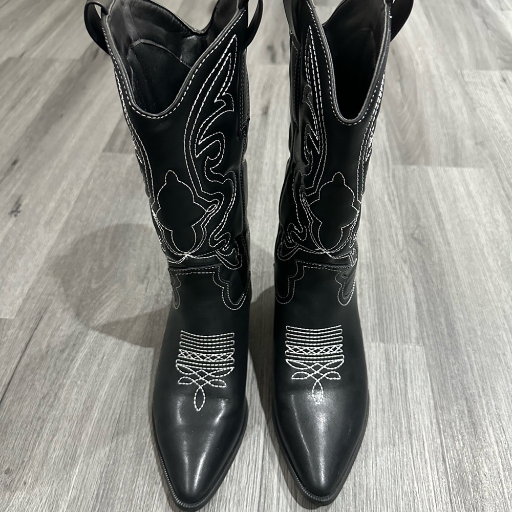 Black Western Cowboy Boots Women size 6